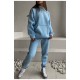 Спортивний костюм жіночий на флісі блакитного кольору 168750L