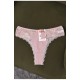 Стрінги жіночі з гіпюром пудрового кольору 169675L