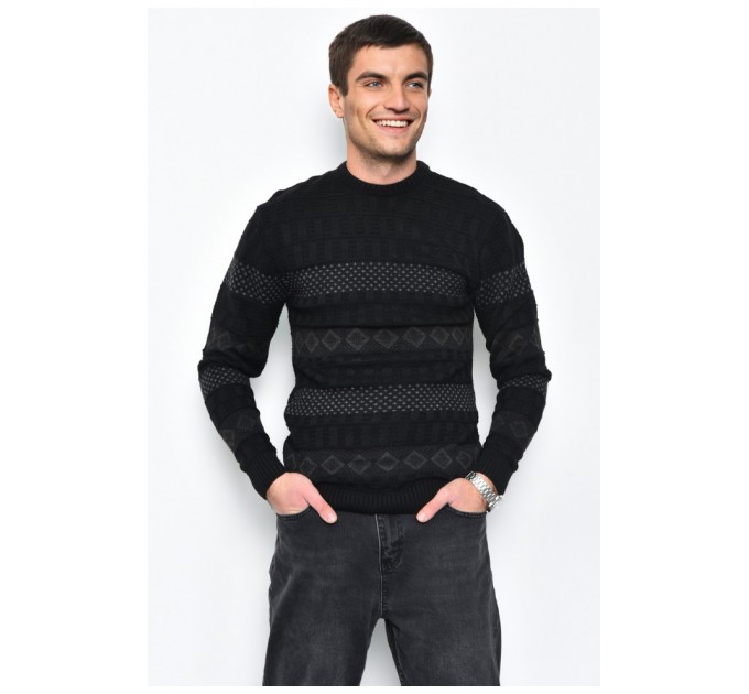 Светр чоловічий чорного кольору акриловий 169914L