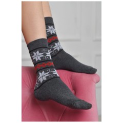 Шкарпетки жіночі з малюнком темно-сірого кольору розмір 36-40 170147L
