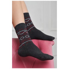 Шкарпетки жіночі з малюнком темно-сірого кольору розмір 36-40 170150L