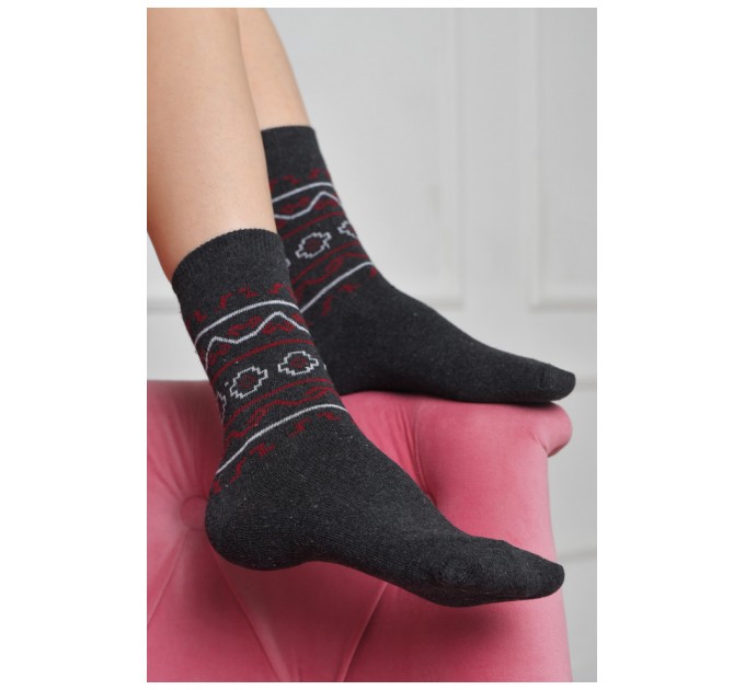 Шкарпетки жіночі з малюнком темно-сірого кольору розмір 36-40 170150L