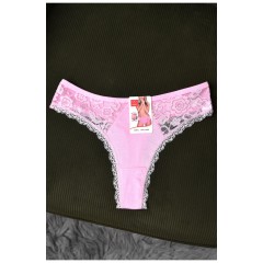 Стрінги жіночі з гіпюром рожевого кольору 171424L Стрінги жіночі з гіпюром рожевого кольору 171424L