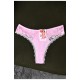 Стринги женские с гипюром розового цвета 171424L