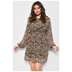 Сукня жіноча шифонова чорного кольору в квіточку 171793L