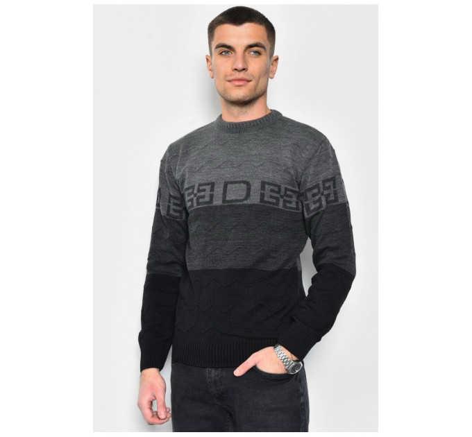 Свитер мужской темно-серого цвета 172545L
