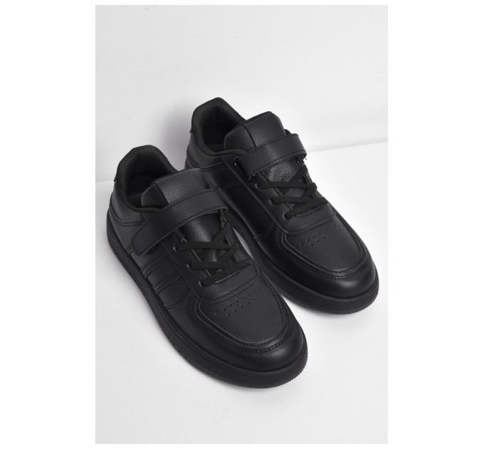 Кросівки дитячі чорного кольору на ліпучках 174428L