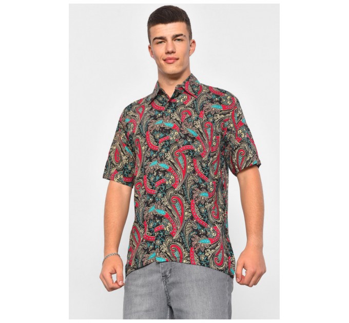 Сорочка чоловіча напівбатальна чорного кольору 175063L