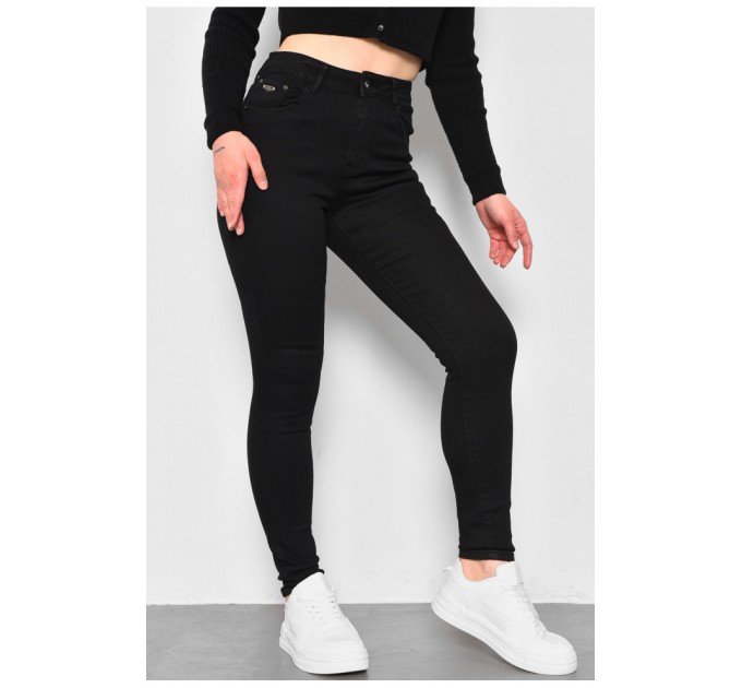 Джинсы женские зауженные черного цвета 175463L