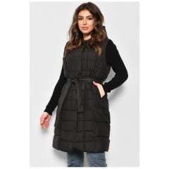 Жилетка жіноча подовжена чорного кольору 176026L