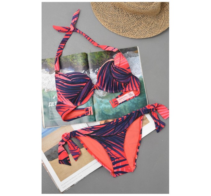 Купальник жіночий коралового кольору чашка С 176480L