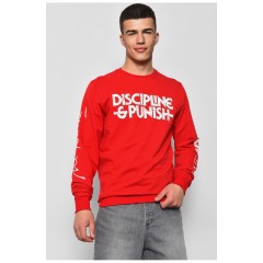 Світшот чоловічий  з написом червоного кольору 176772L