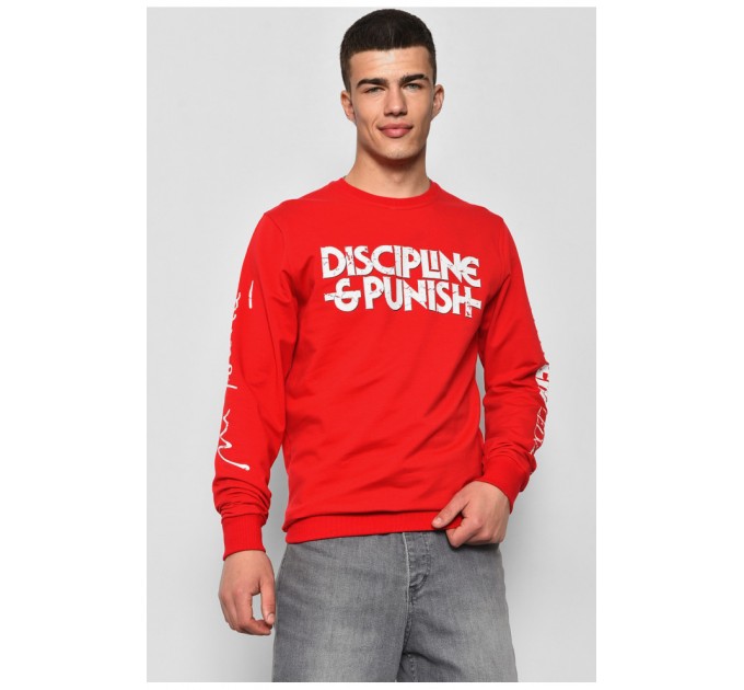 Світшот чоловічий з написом червоного кольору 176772L