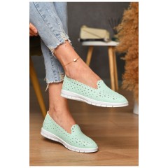 Мокасины женские мятного цвета 177134L