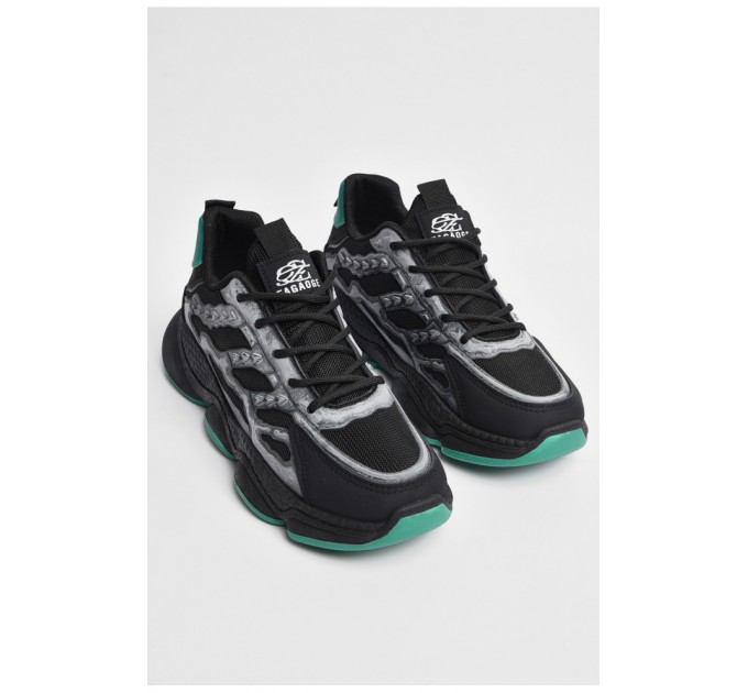 Кросівки чоловічі чорного кольору на шнурівці 177200L