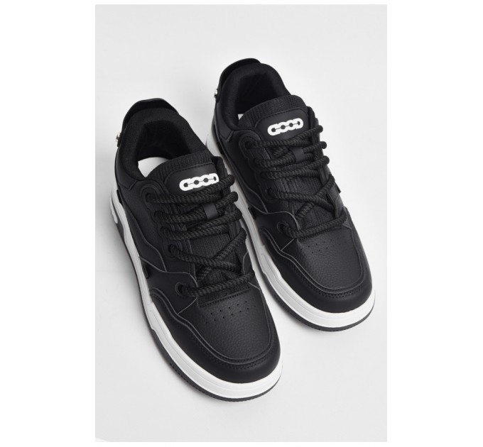 Кросівки чоловічі чорного кольору на шнурівці 177383L