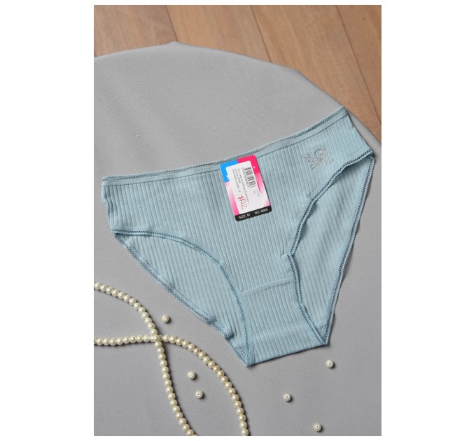 Труси жіночі у рубчик блакитного кольору 177947L