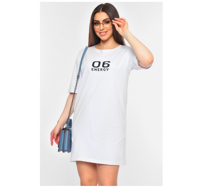 Жіноча туніка з тканини лакоста білого кольору. 178197L