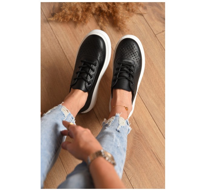 Слипоны женские черного цвета 178480L