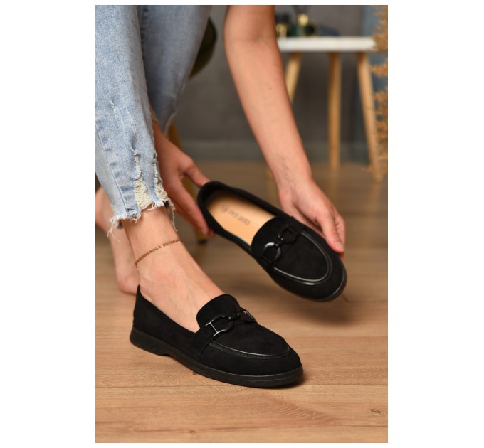 Туфлі-лофери жіночі чорного кольору 178675L