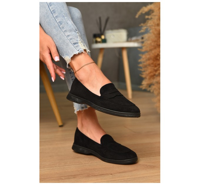 Туфлі-лофери жіночі чорного кольору 178676L