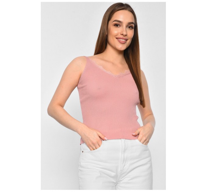 Майка жіноча трикотажна пудрового кольору 178849L