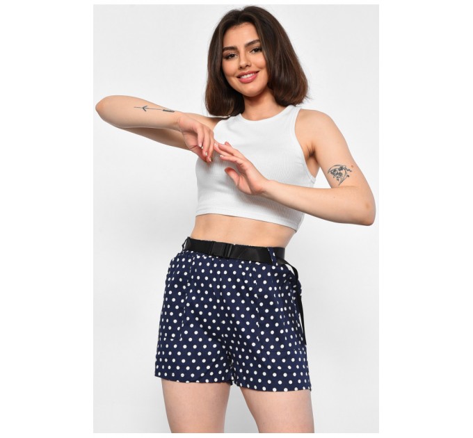 Шорты женские с принтом темно-синего цвета 178913L