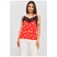 Майка жіноча з мереживом червоного кольору 179068L