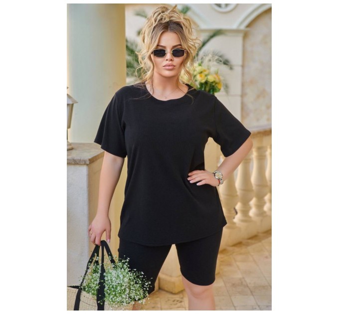 Женский спортивный костюм черного цвета 179086L