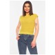 Футболка жіноча трикотажна гірчичного кольору 179709L