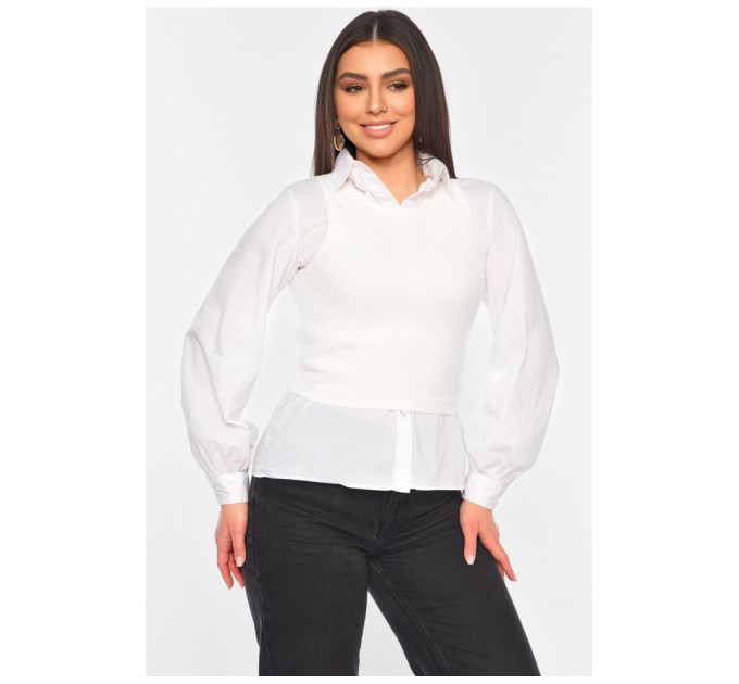 Майка жіноча з ангори білого кольору 179729L