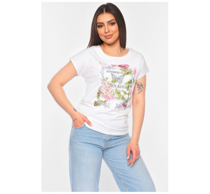 Футболка жіноча білого кольору 179762L