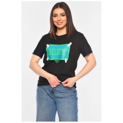 Женская футболка черного цвета 179823L
