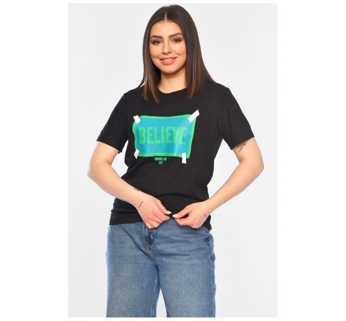 Женская футболка черного цвета 179823L