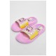 Шльопанці дитячі резинові бузкового кольору з малюнком 180517L