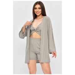 Костюм жіночий трійка сірого кольору 180602L