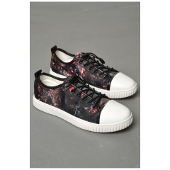 Кеди чоловічі чорного кольору на шнурівці 180802L