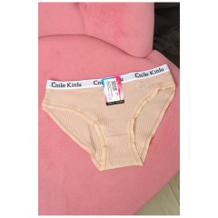 Труси жіночі у рубчик бежевого кольору 180899L