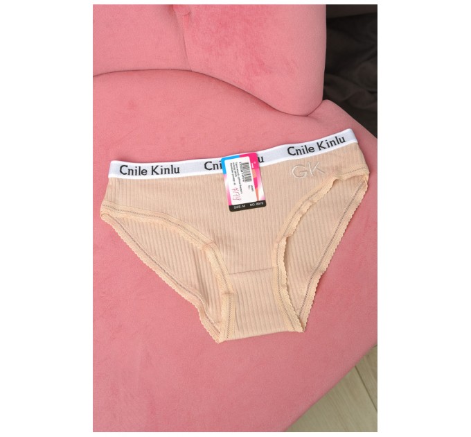 Труси жіночі у рубчик бежевого кольору 180899L