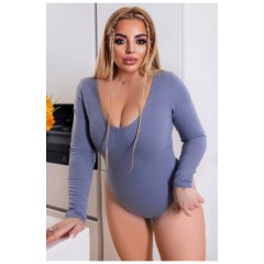 Женское боди однотонное серого цвета 181937L