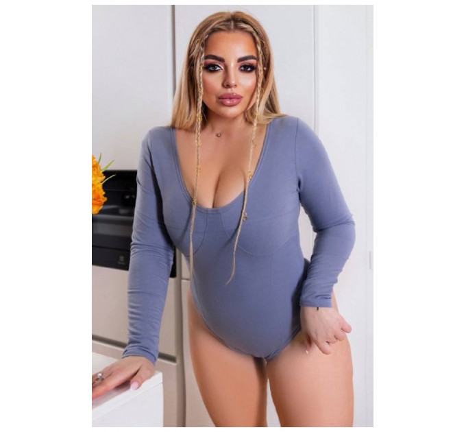 Женское боди однотонное серого цвета 181937L