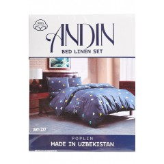 Комплект постільної білизни синього кольору двоспальний 182094L Комплект постільної білизни синього кольору двоспальний 182094L