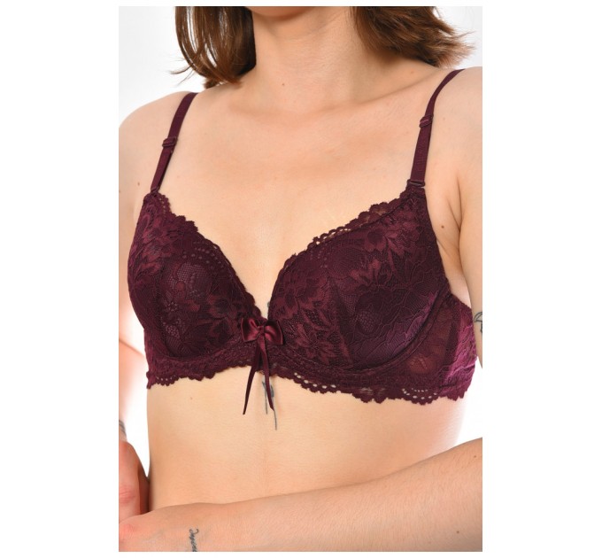 Бюстгальтер жіночий бордового кольору чашка В 182159L