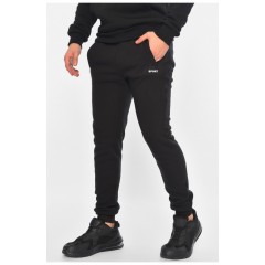Спортивні штани чоловічі на флісі чорного кольору 183063L