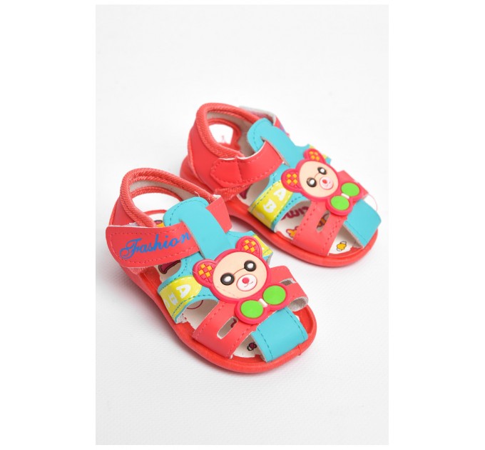 Сандалі дитячі для дівчинки коралового кольору 183562L