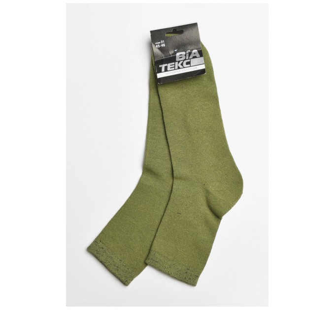 Шкарпетки чоловічі з махровою підошвою кольору хакі 183951L
