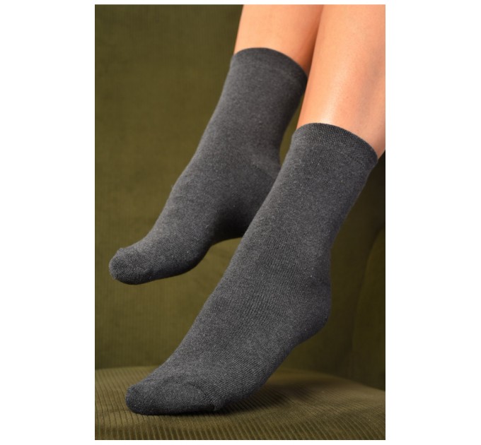 Шкарпетки жіночі махрові сірого кольору 183961L