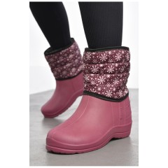 Дутики жіночі на хутрі бордового кольору 184867L