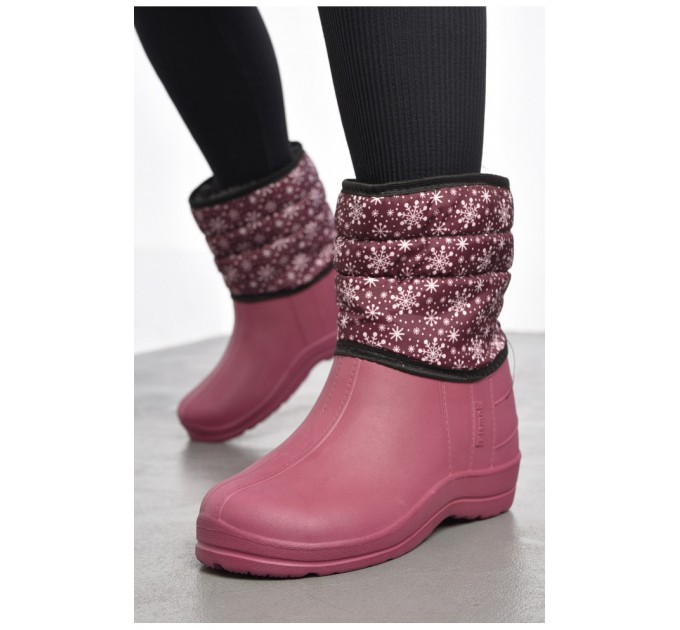 Дутики жіночі на хутрі бордового кольору 184867L