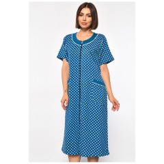 Халат жіночий батальний з принтом смарагдового кольору 185789L